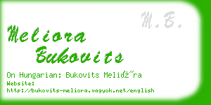 meliora bukovits business card